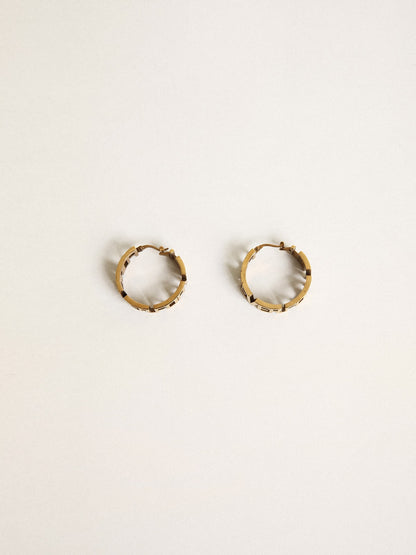 Hoop earrings in antique gold color with Forever For You lettering - Golden Goose Women