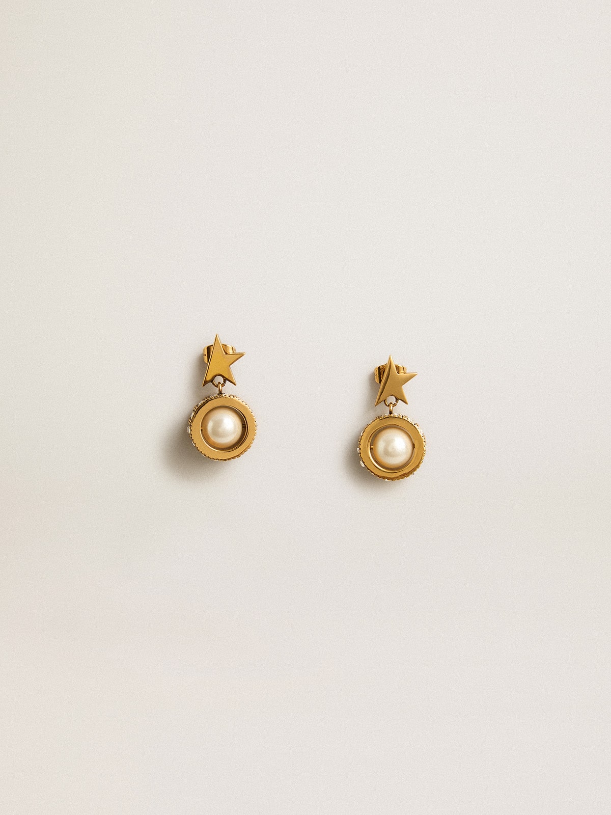Earrings with gold star and pearl - Golden Goose Women
