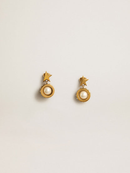 Earrings with gold star and pearl - Golden Goose Women