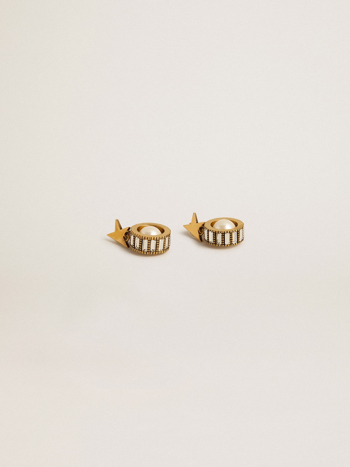 Earrings with gold star and pearl - Golden Goose Women