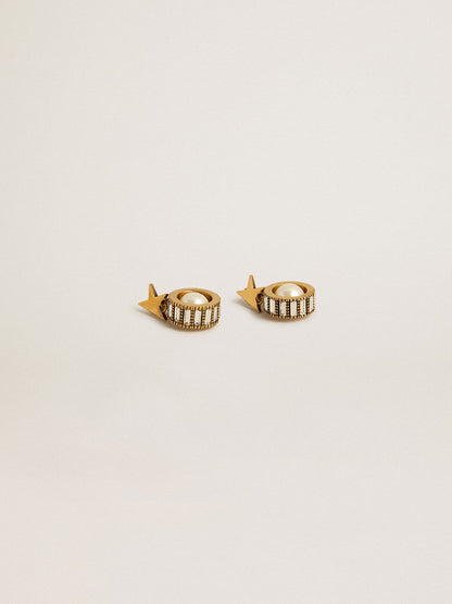 Earrings with gold star and pearl - Golden Goose Women