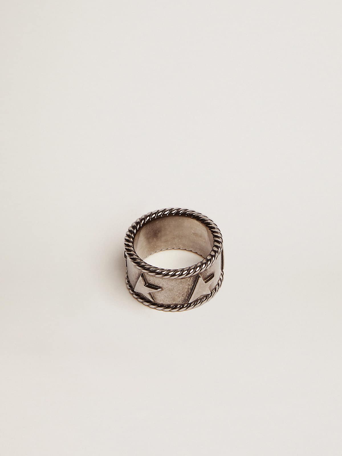 Band ring in antique silver color - Golden Goose Women|Men