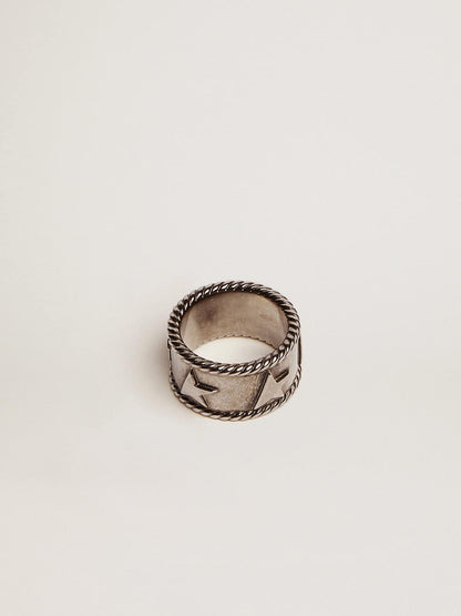Band ring in antique silver color - Golden Goose Women|Men