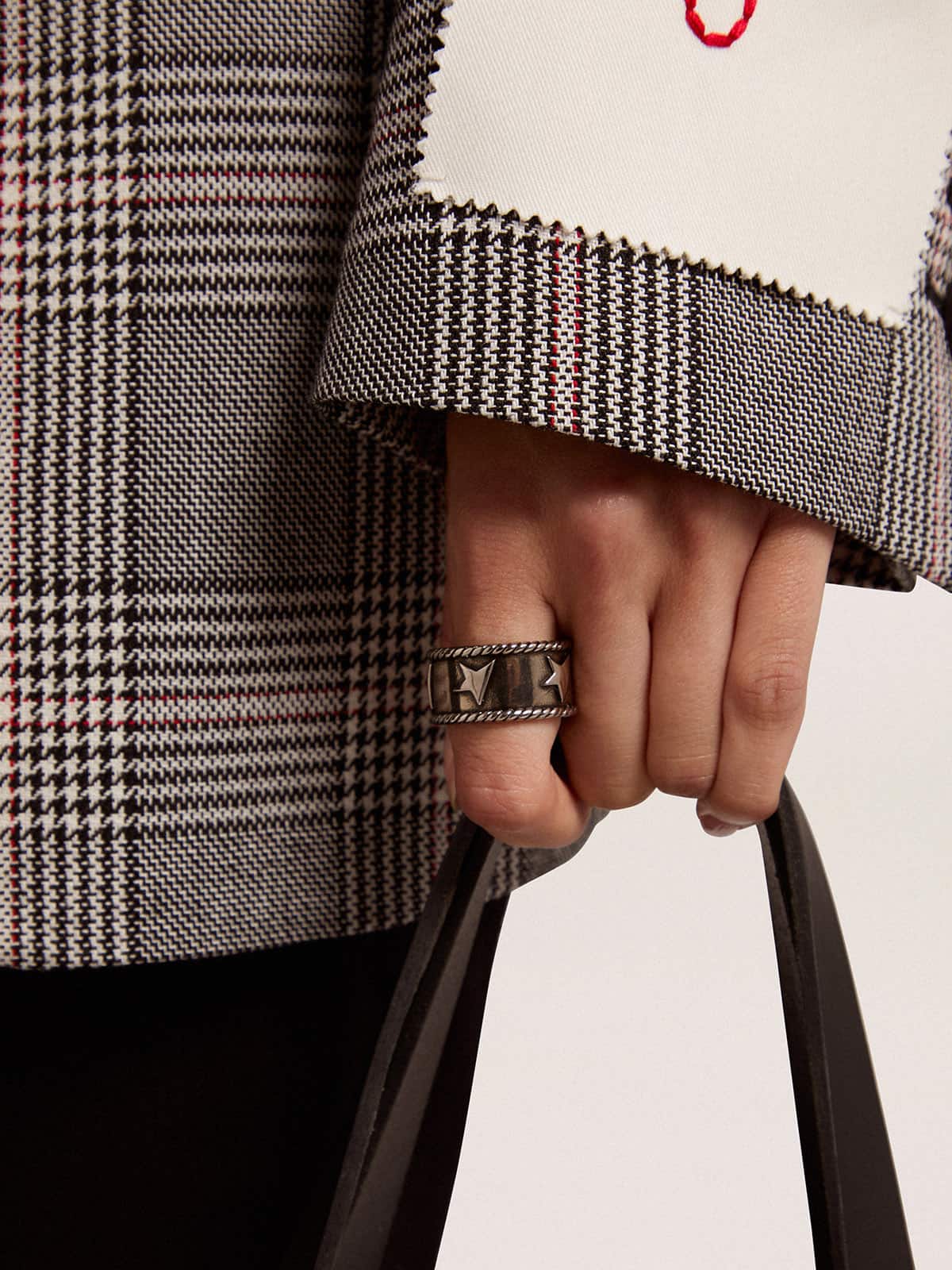 Band ring in antique silver color - Golden Goose Women|Men