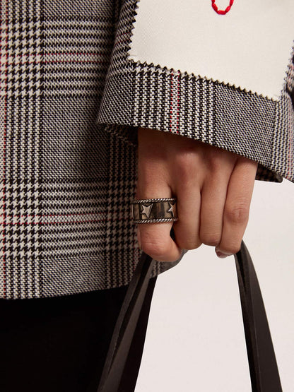 Band ring in antique silver color - Golden Goose Women|Men