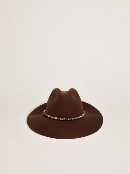 Women’s studded brown Fedora hat | Golden Goose - Golden Goose Women|Men
