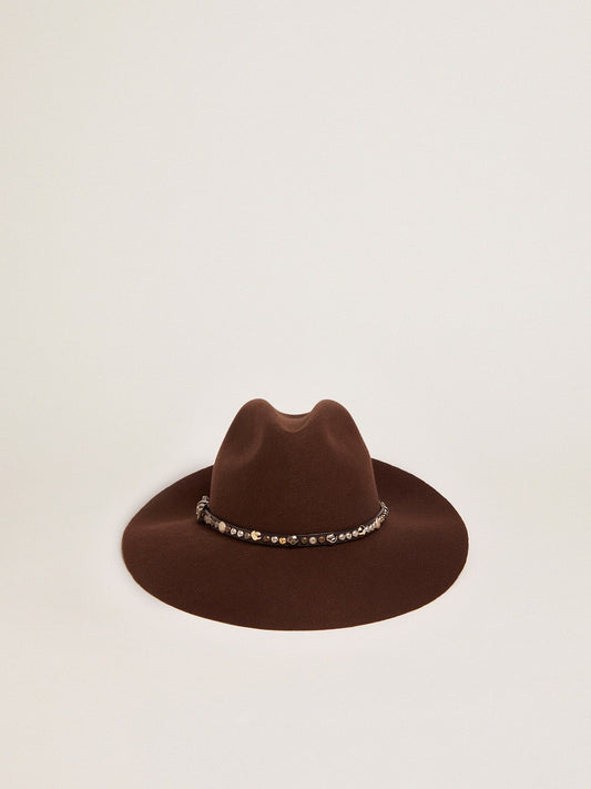 Women’s studded brown Fedora hat | Golden Goose - Golden Goose Women|Men