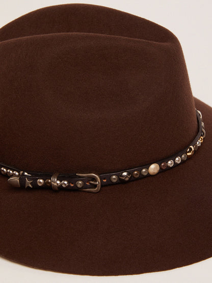 Women’s studded brown Fedora hat | Golden Goose - Golden Goose Women|Men