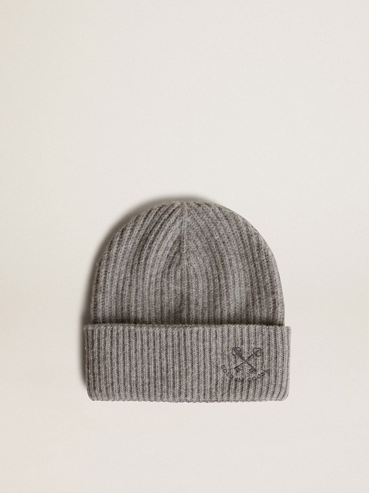 Gray ribbed wool beanie - Golden Goose Women|Men