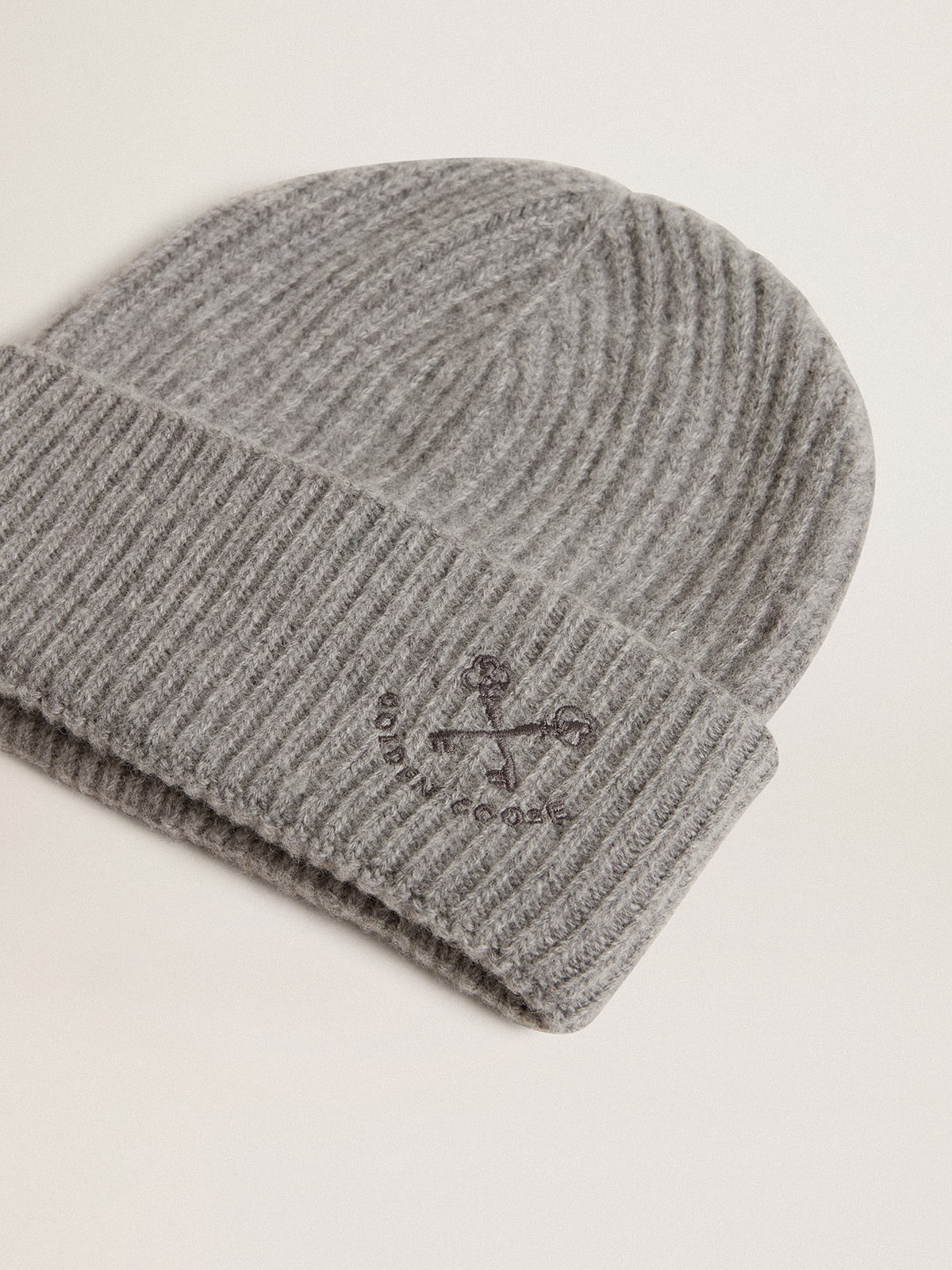 Gray ribbed wool beanie - Golden Goose Women|Men