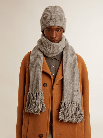 Gray ribbed wool beanie - Golden Goose Women|Men