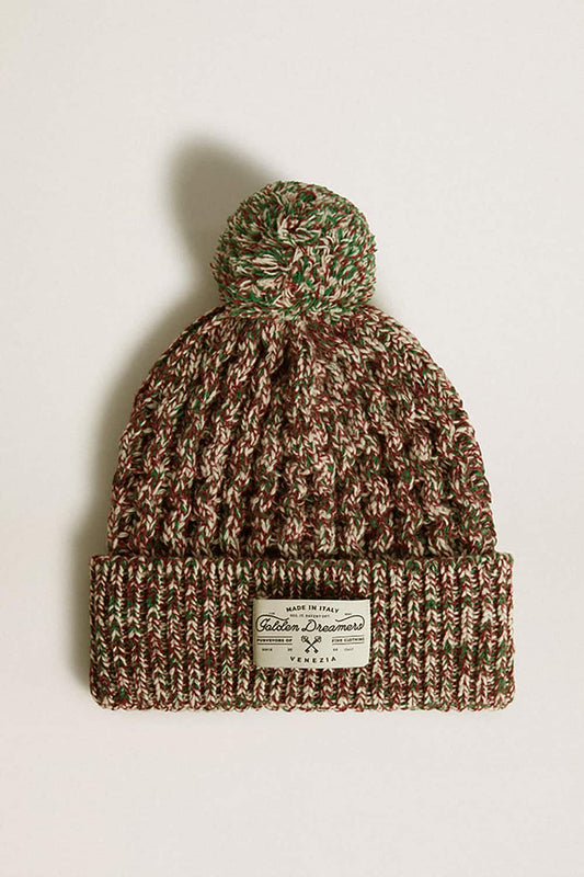 Multicolored wool beanie with pompom - Golden Goose Women|Men