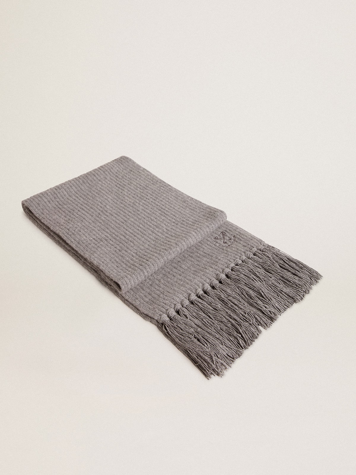 Gray ribbed wool scarf - Golden Goose Women|Men