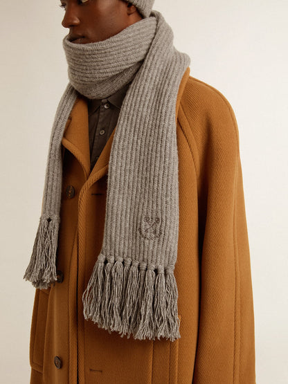 Gray ribbed wool scarf - Golden Goose Women|Men