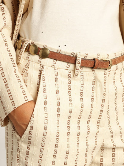 Trinidad belt in aged tan-colored leather with golden maxi studs - Golden Goose Women