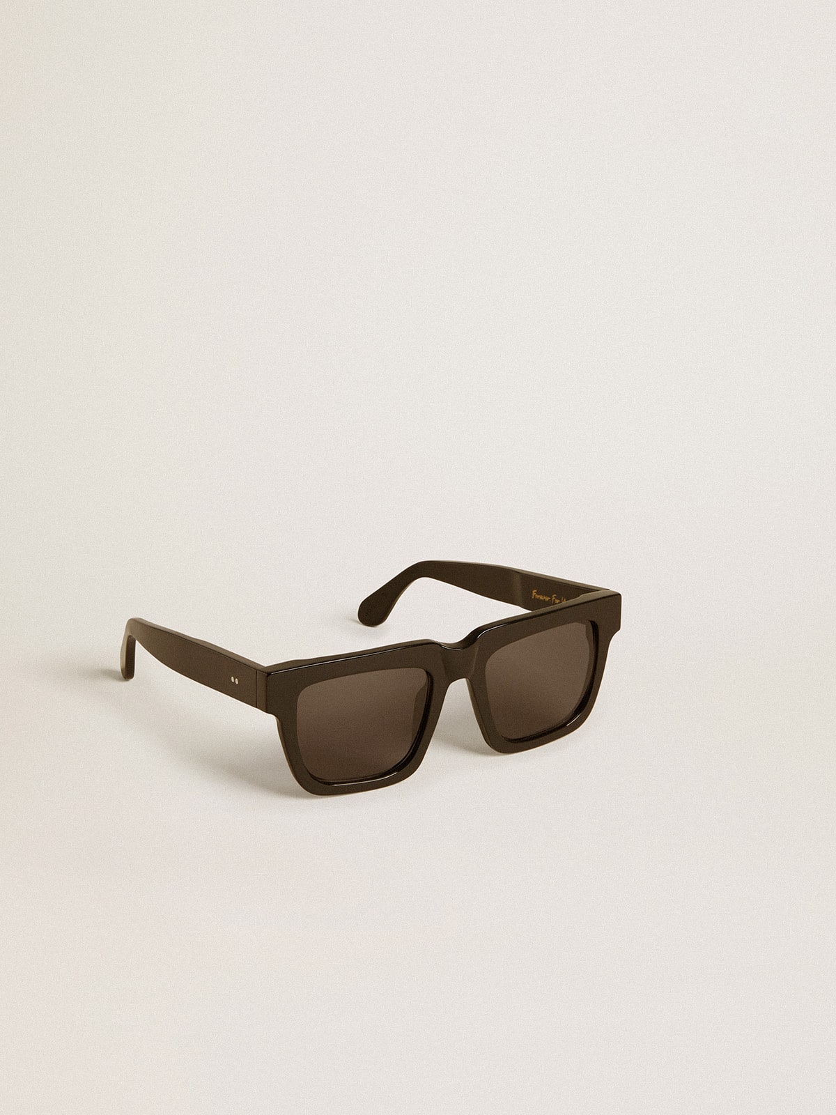 Square-style Jamie sunglasses with black frame and gold logo - Golden Goose Women|Men