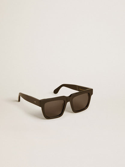 Square-style Jamie sunglasses with black frame and gold logo - Golden Goose Women|Men