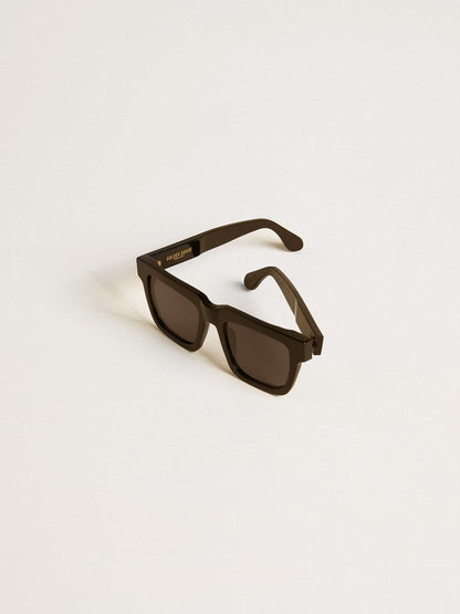 Square-style Jamie sunglasses with black frame and gold logo - Golden Goose Women|Men