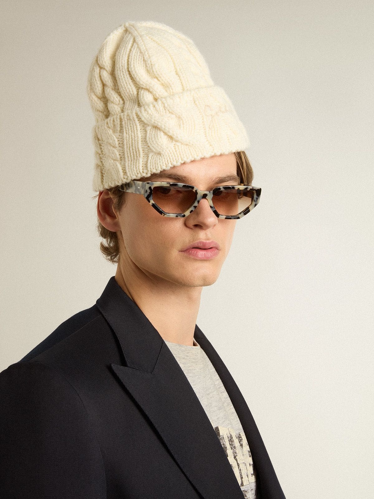 Jackie square sunglasses with tortoiseshell pattern - Golden Goose Women|Men