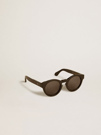 Square style Panthos sunglasses with black frame and lenses - Golden Goose Women|Men