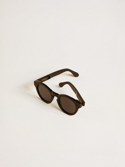 Square style Panthos sunglasses with black frame and lenses - Golden Goose Women|Men