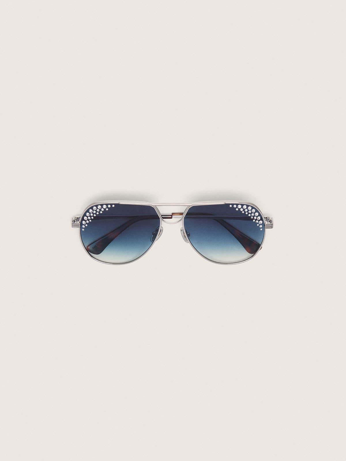 Carter aviator sunglasses with blue lenses and crystals - Golden Goose Women|Men