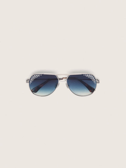 Carter aviator sunglasses with blue lenses and crystals - Golden Goose Women|Men