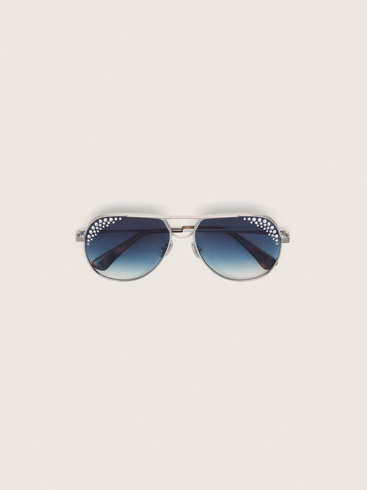 Carter aviator sunglasses with blue lenses and crystals - Golden Goose Women|Men