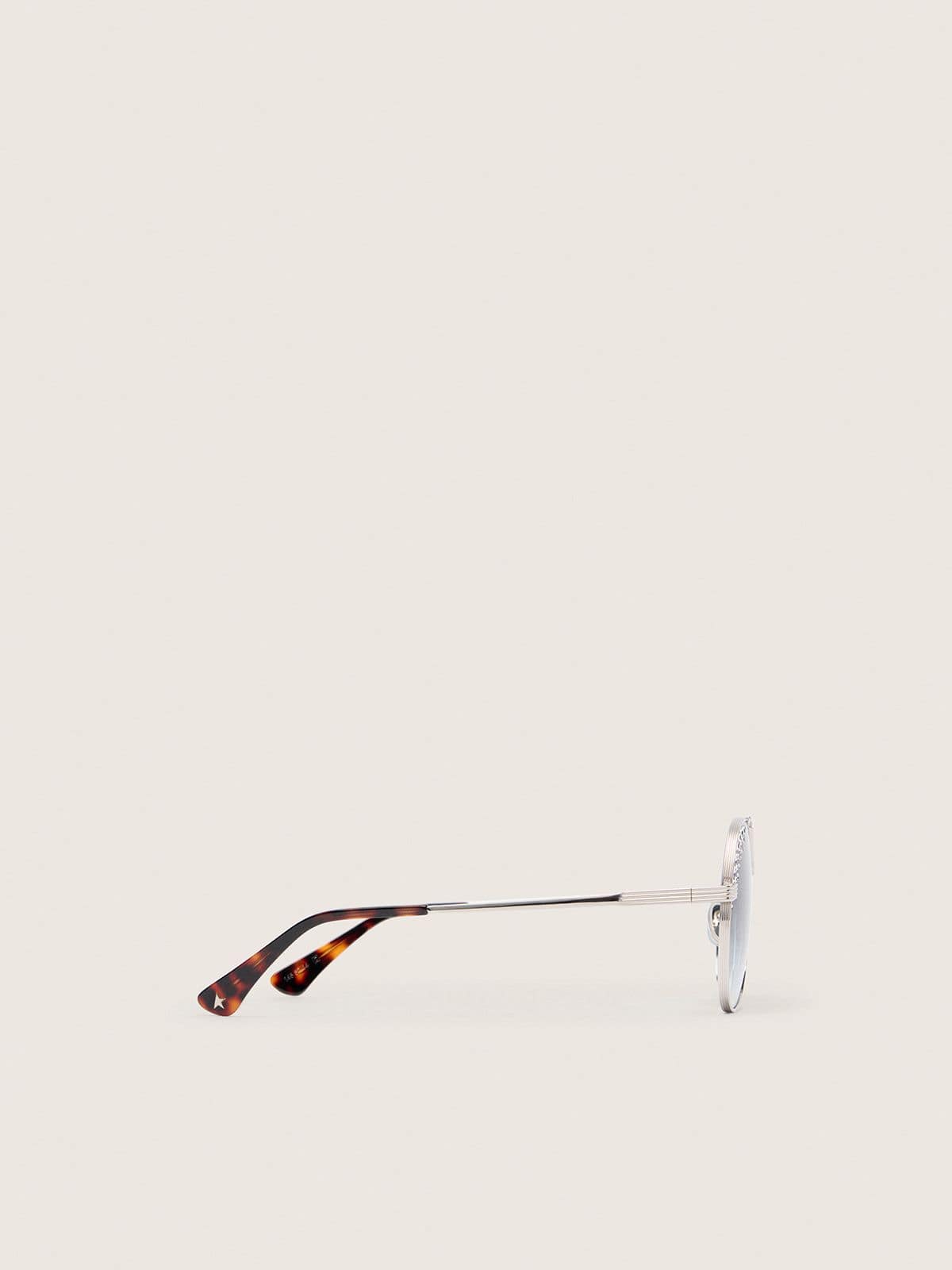 Carter aviator sunglasses with blue lenses and crystals - Golden Goose Women|Men