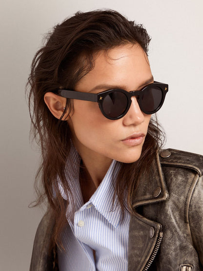 Sunframe Panthos model with black frame and gold details - Golden Goose Women|Men