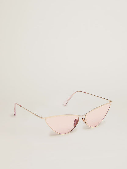 Sunframe cat-eye style with pink frame and lenses - Golden Goose Women|Men