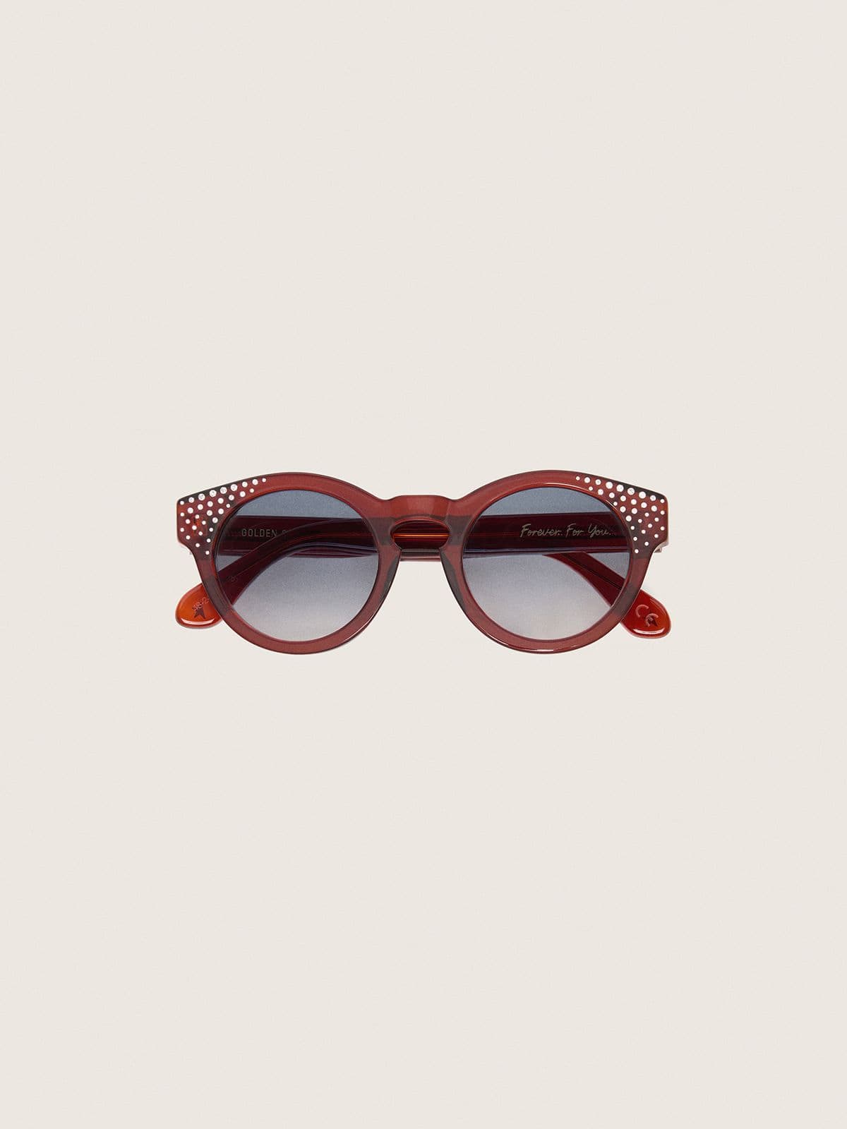 Cameron Panthos sunglasses with honey frame, precious stones and blue lenses - Golden Goose Women|Men