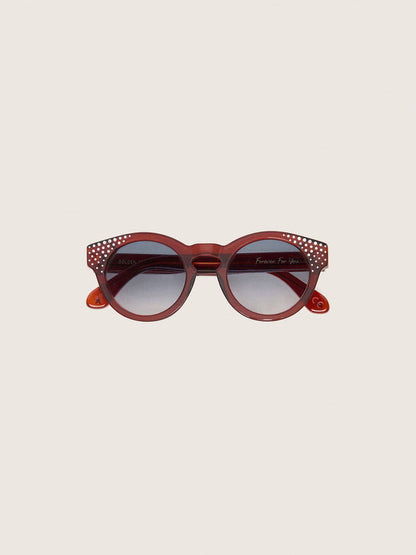 Cameron Panthos sunglasses with honey frame, precious stones and blue lenses - Golden Goose Women|Men