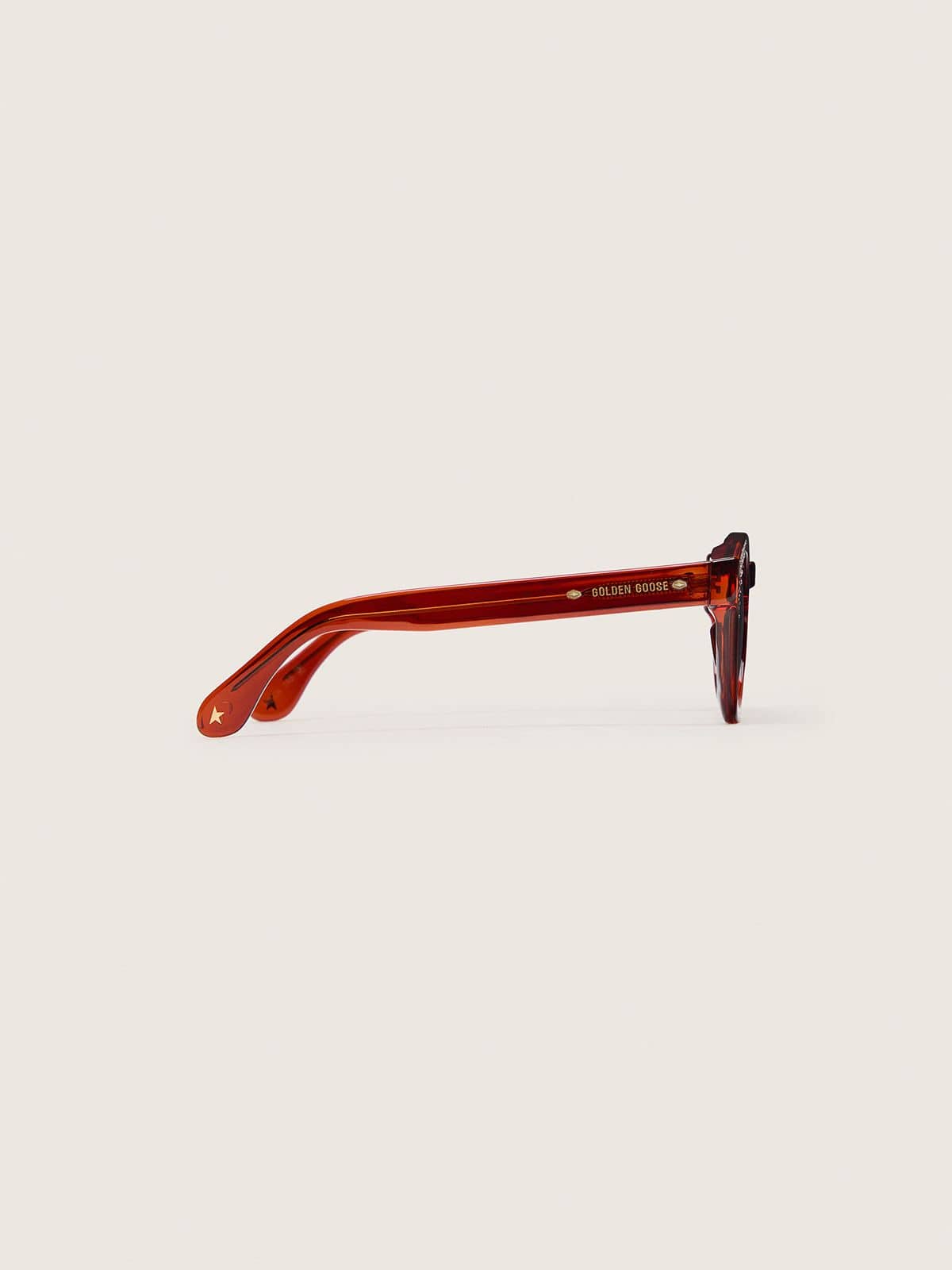 Cameron Panthos sunglasses with honey frame, precious stones and blue lenses - Golden Goose Women|Men