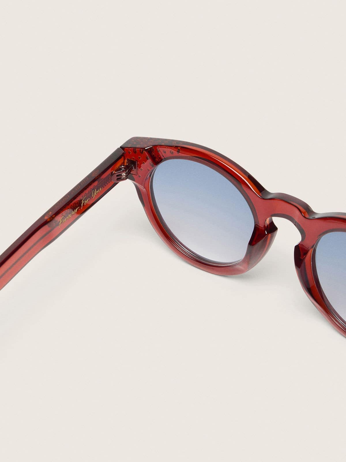 Cameron Panthos sunglasses with honey frame, precious stones and blue lenses - Golden Goose Women|Men