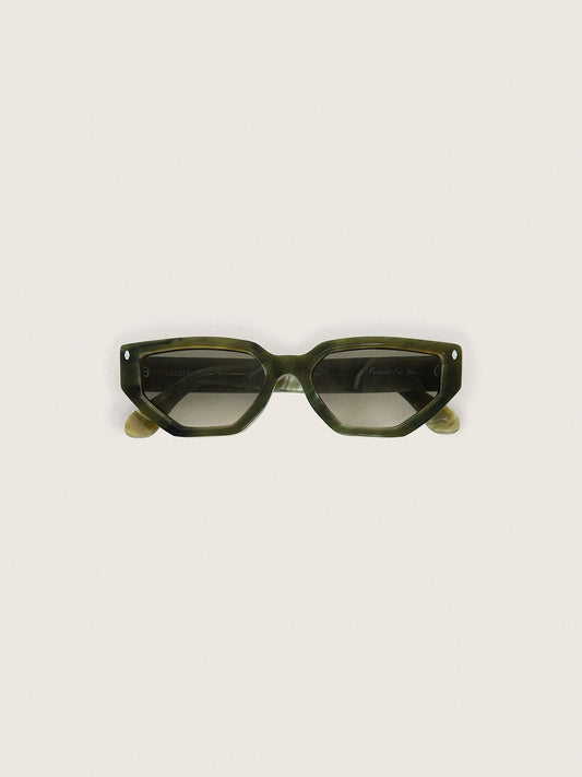 Jamie rectangular sunglasses with green marble effect frame - Golden Goose Women|Men