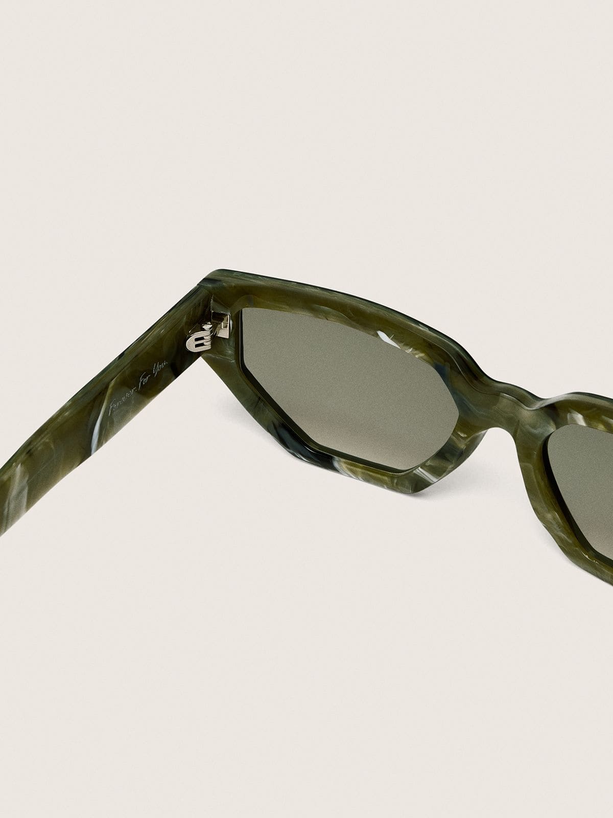 Jamie rectangular sunglasses with green marble effect frame - Golden Goose Women|Men