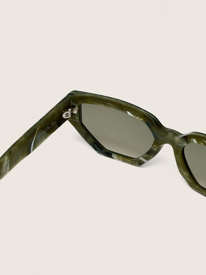 Jamie rectangular sunglasses with green marble effect frame - Golden Goose Women|Men