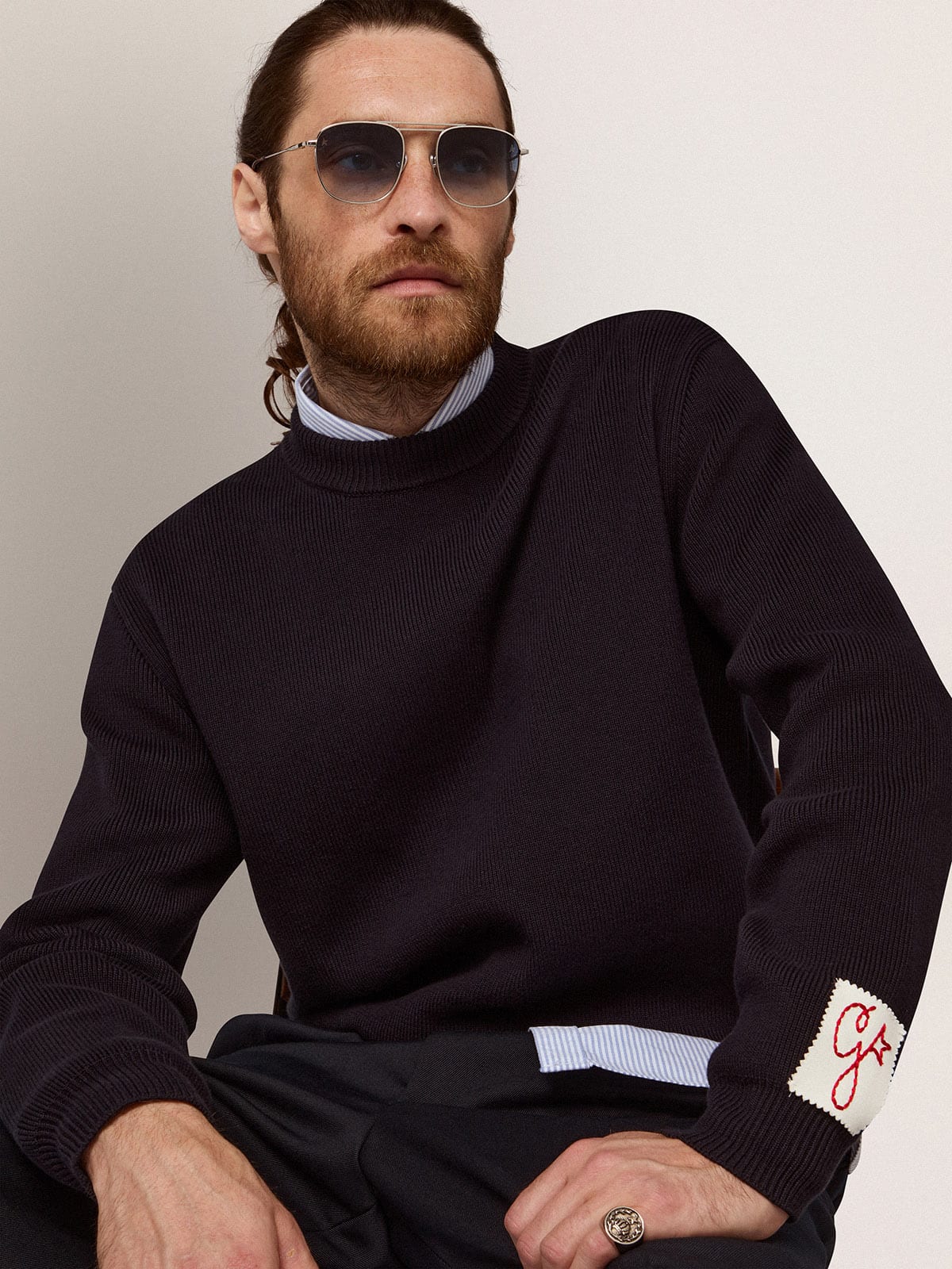 Sunframe Roger aviator model with silver frame - Golden Goose Women|Men