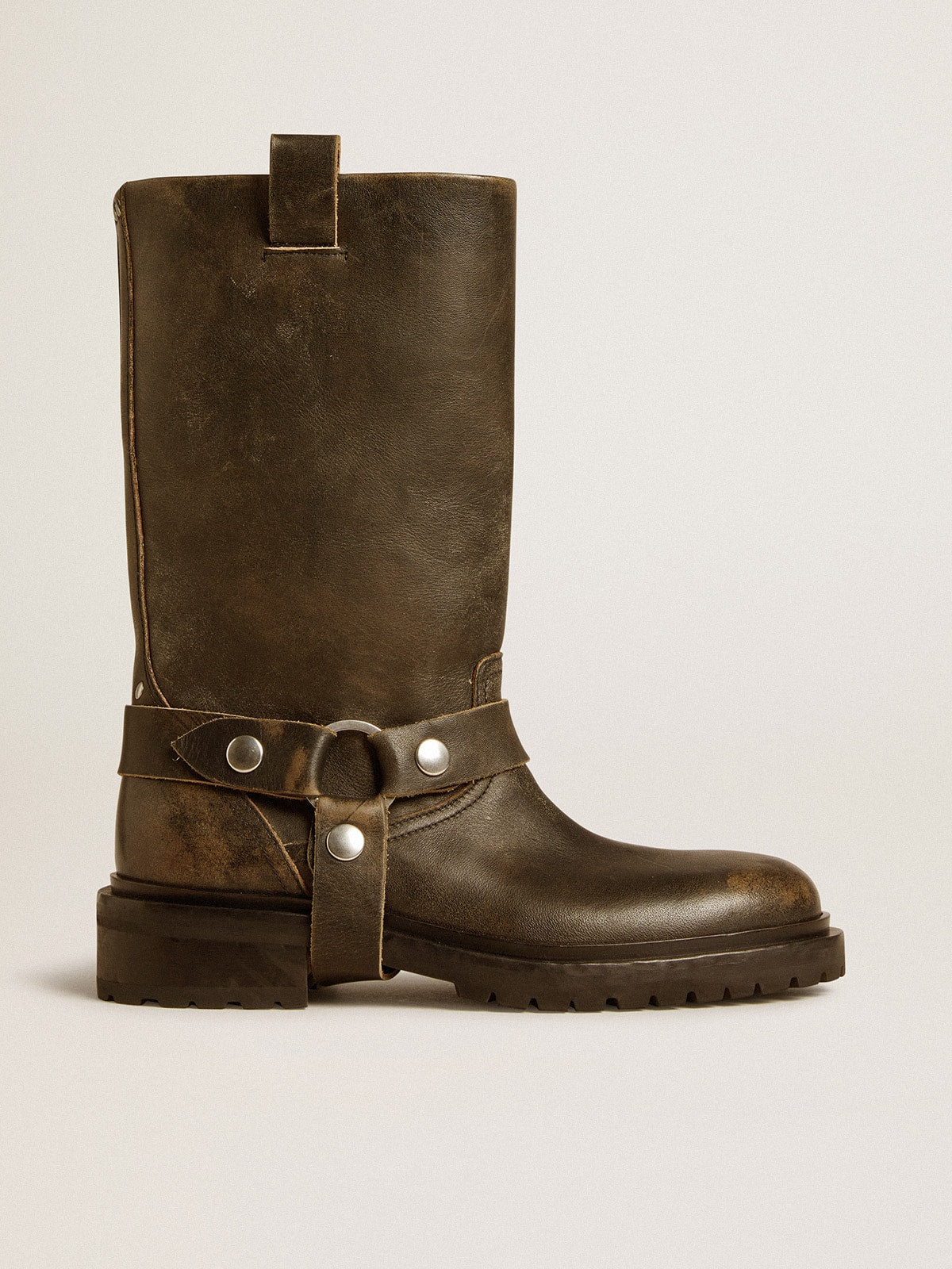 Kurt boots in black leather with silver buckle - Golden Goose Women