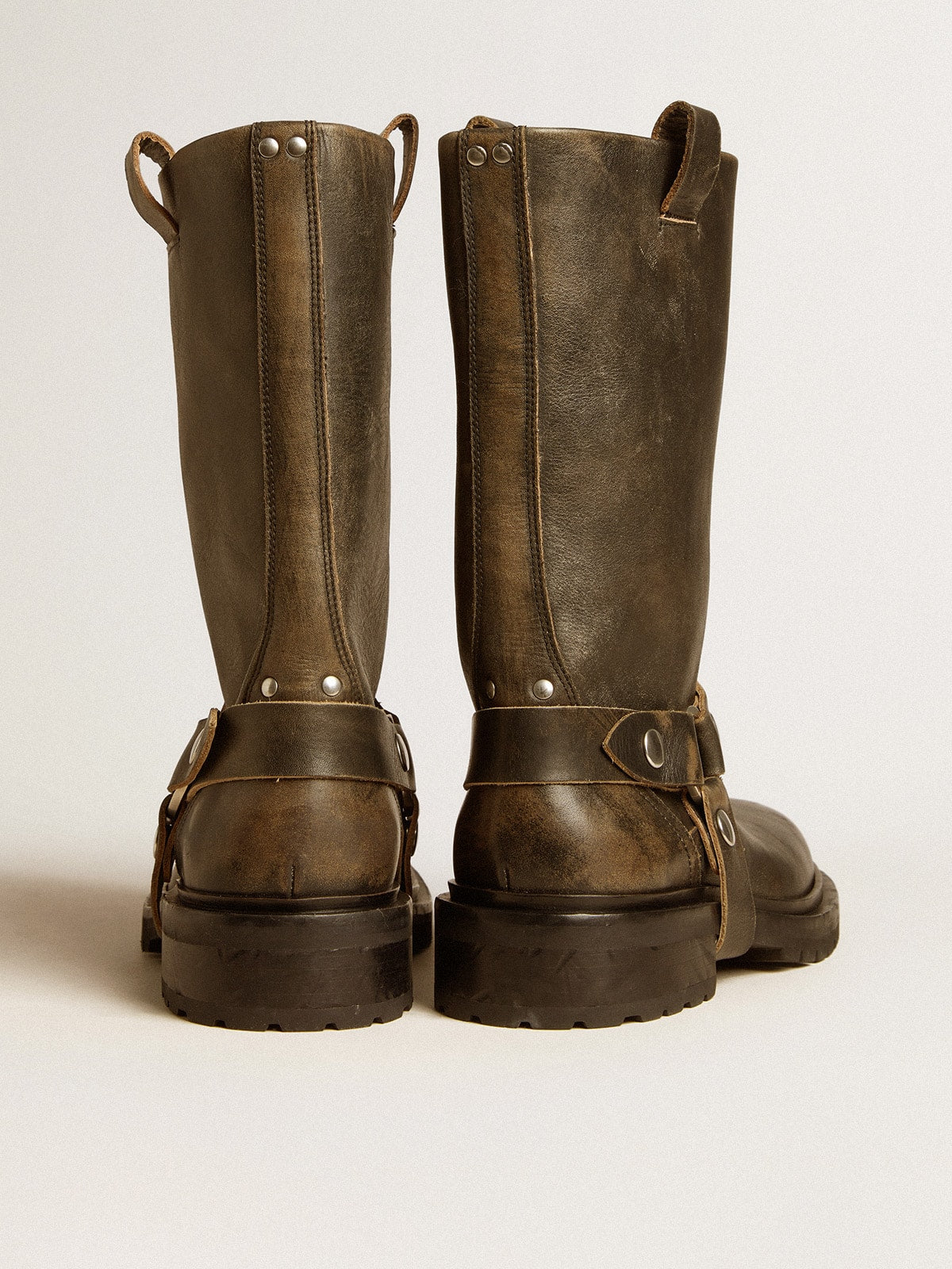 Kurt boots in black leather with silver buckle - Golden Goose Women