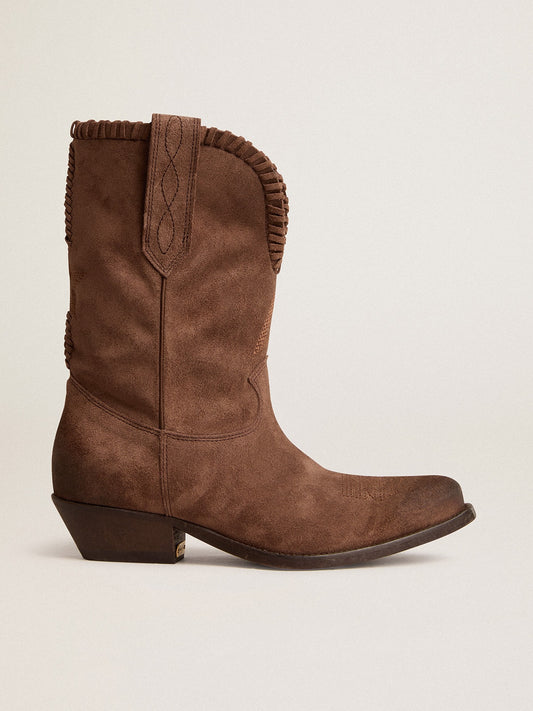 Low Women’s boots in dark brown washed suede - Golden Goose Women