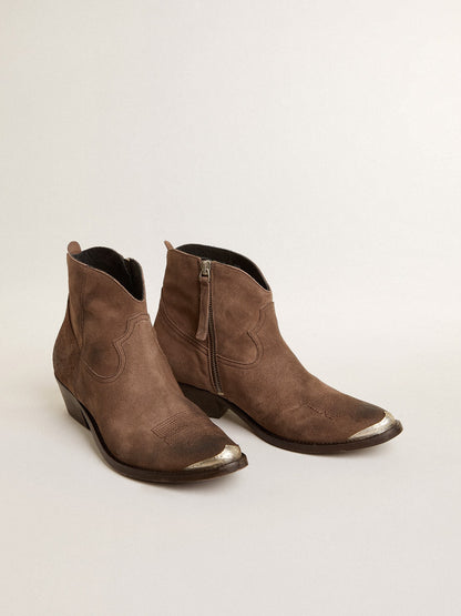 Young ankle boots in dark brown suede - Golden Goose Women