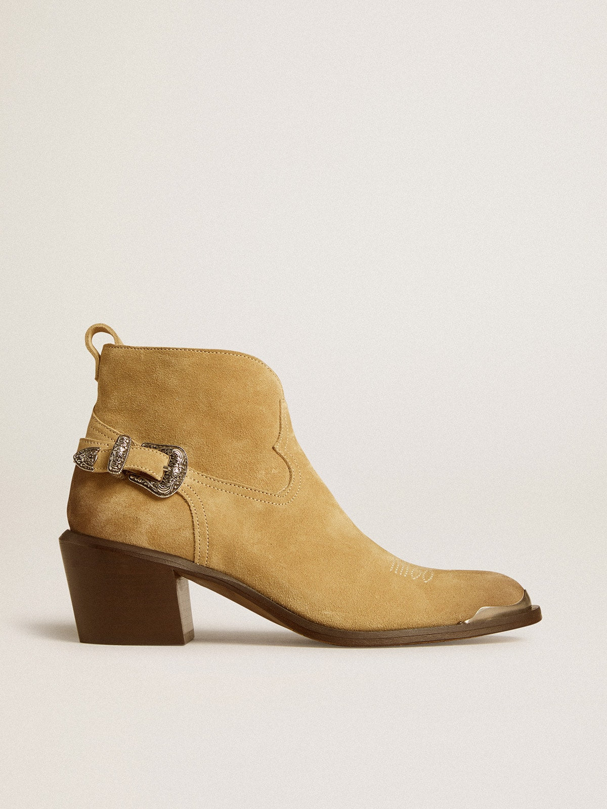 Patty ankle boots in sand-colored waxed suede - Golden Goose Women