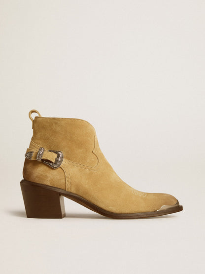 Patty ankle boots in sand-colored waxed suede - Golden Goose Women