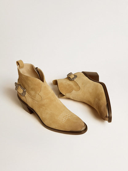 Patty ankle boots in sand-colored waxed suede - Golden Goose Women