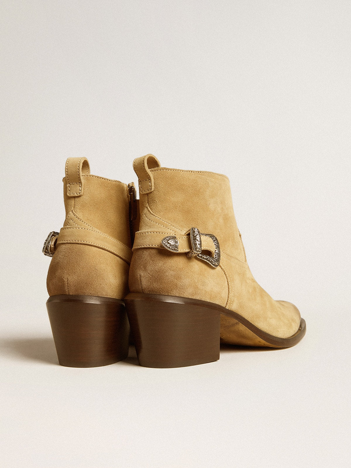 Patty ankle boots in sand-colored waxed suede - Golden Goose Women