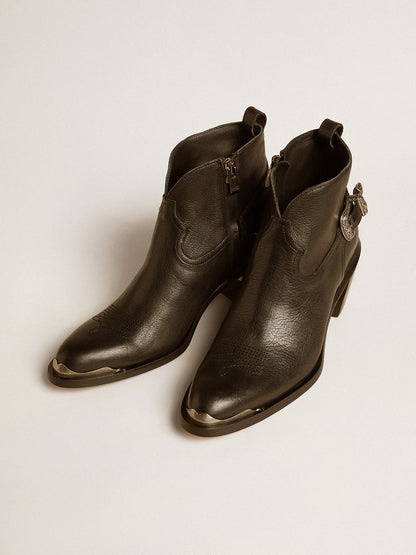 Patty ankle boots in black leather - Golden Goose Women