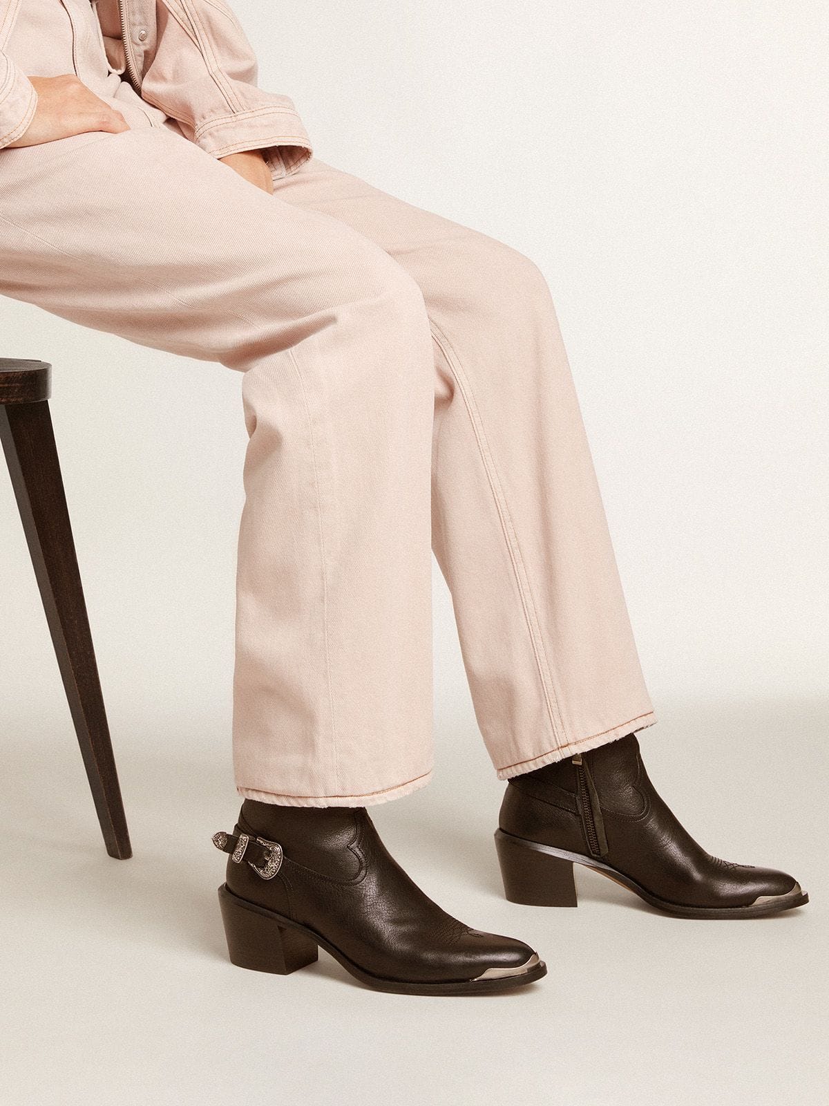 Patty ankle boots in black leather - Golden Goose Women