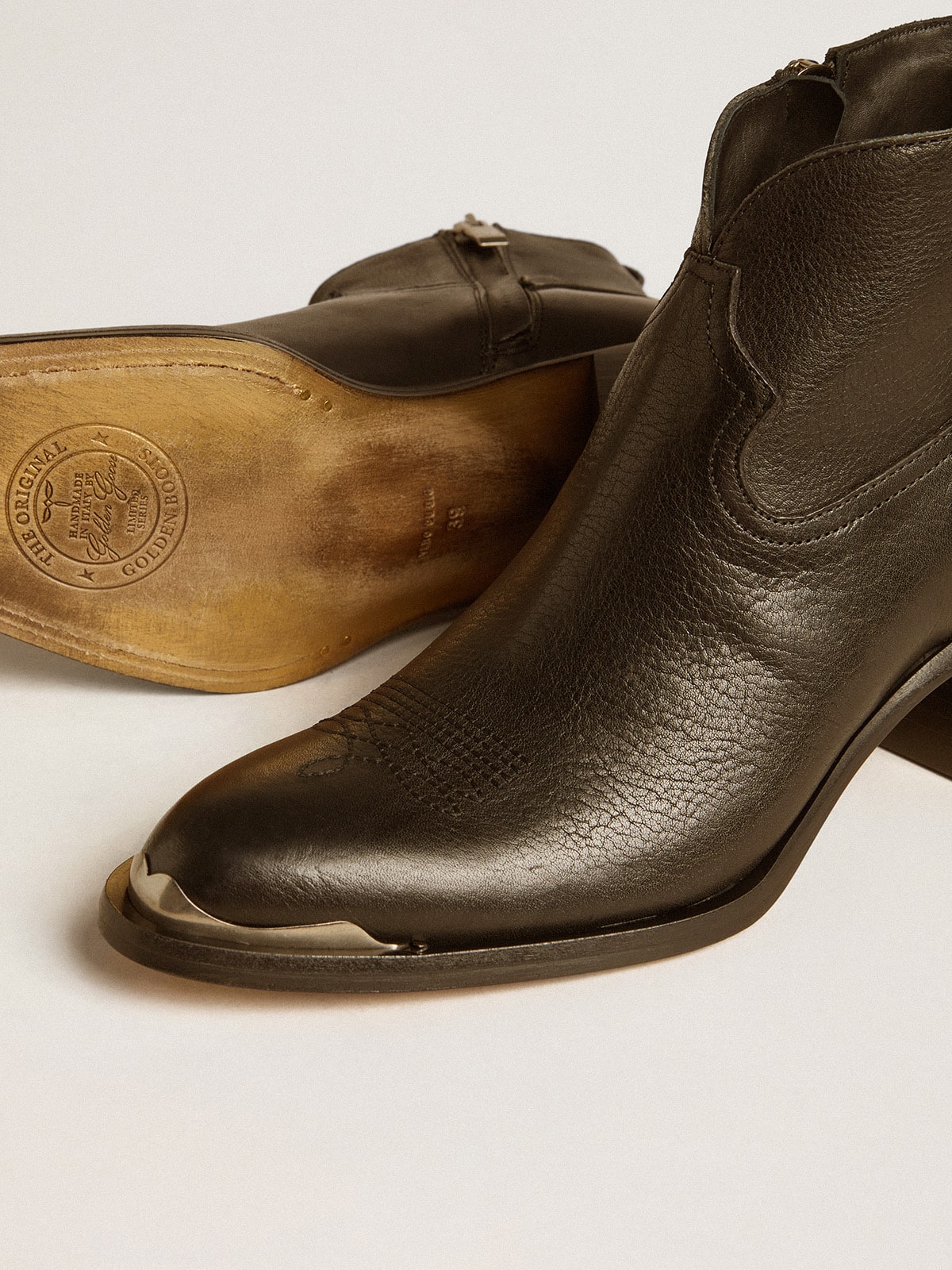 Patty ankle boots in black leather - Golden Goose Women